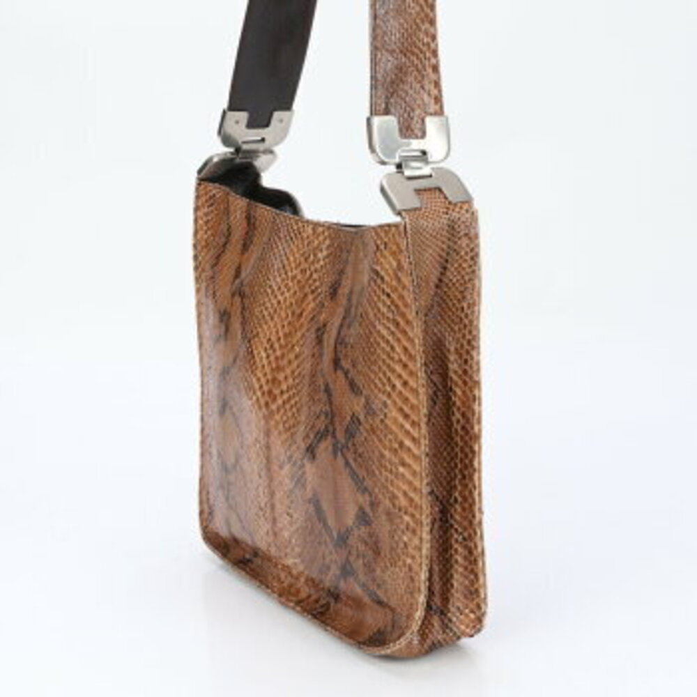 Prada Python leather shoulder bag tote - image 5